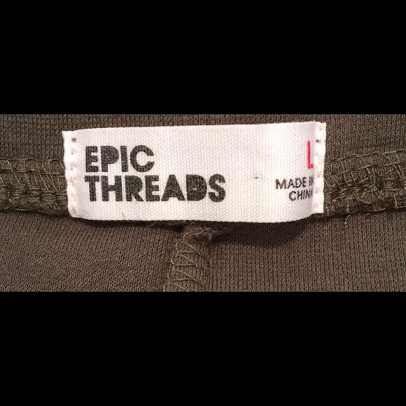 ✅✅EPIC THREADS ✅✅REDUCED MOTO SWEAT PANT Zippers OLIVE GREEN L - Picture 5 of 9